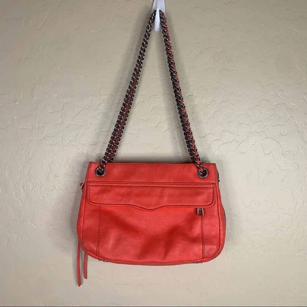 REBECCA MINKOFF Swing Leather Chain-Link Shoulder Bag